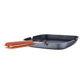 Benetton Home Grill Pan 24x24x3.7cm Cast Aluminium Ind Brown Safari Be | BE-0886